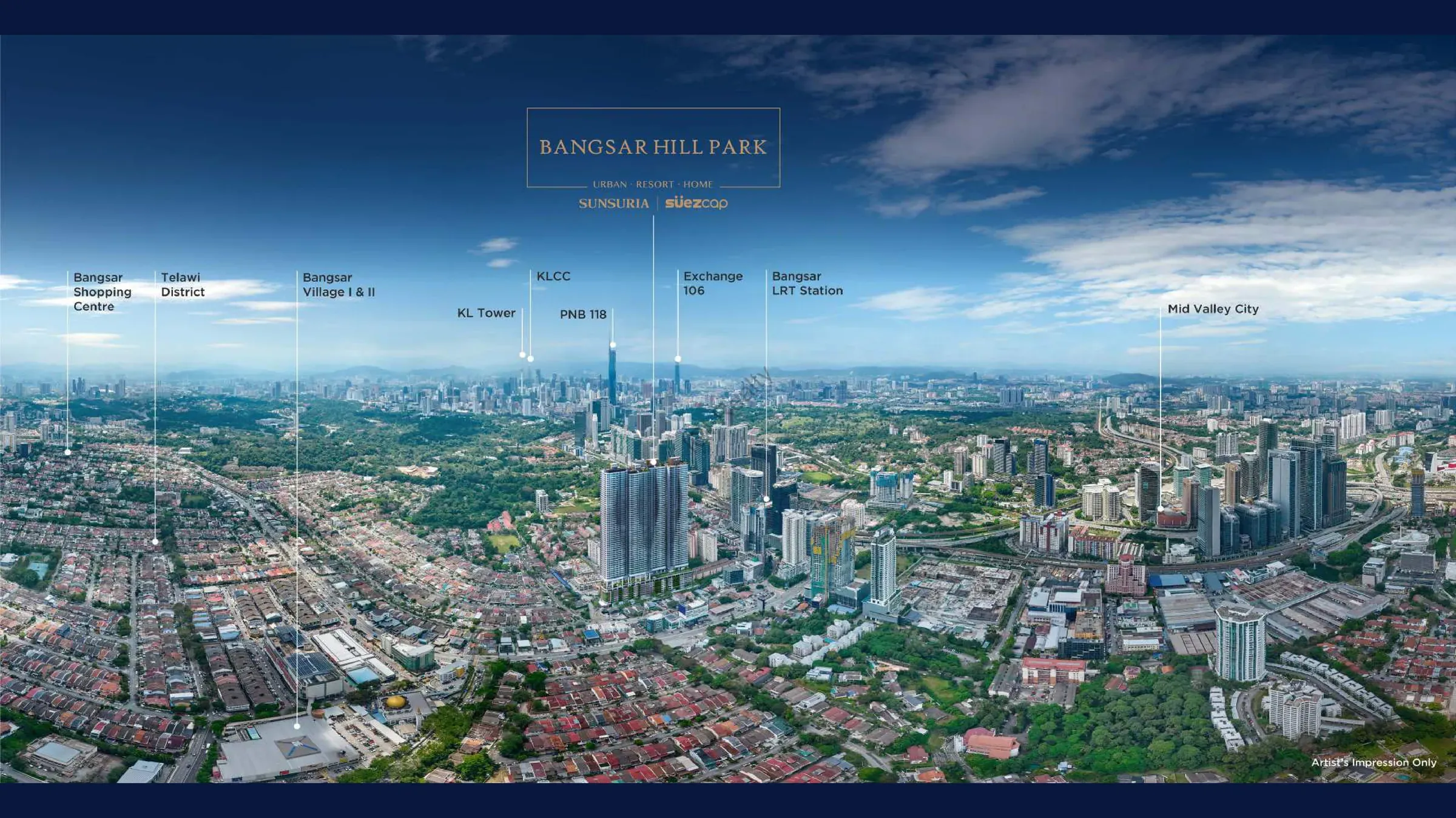 Aerial view of Bangsar Hill Park and the surrounding neighbourhoods