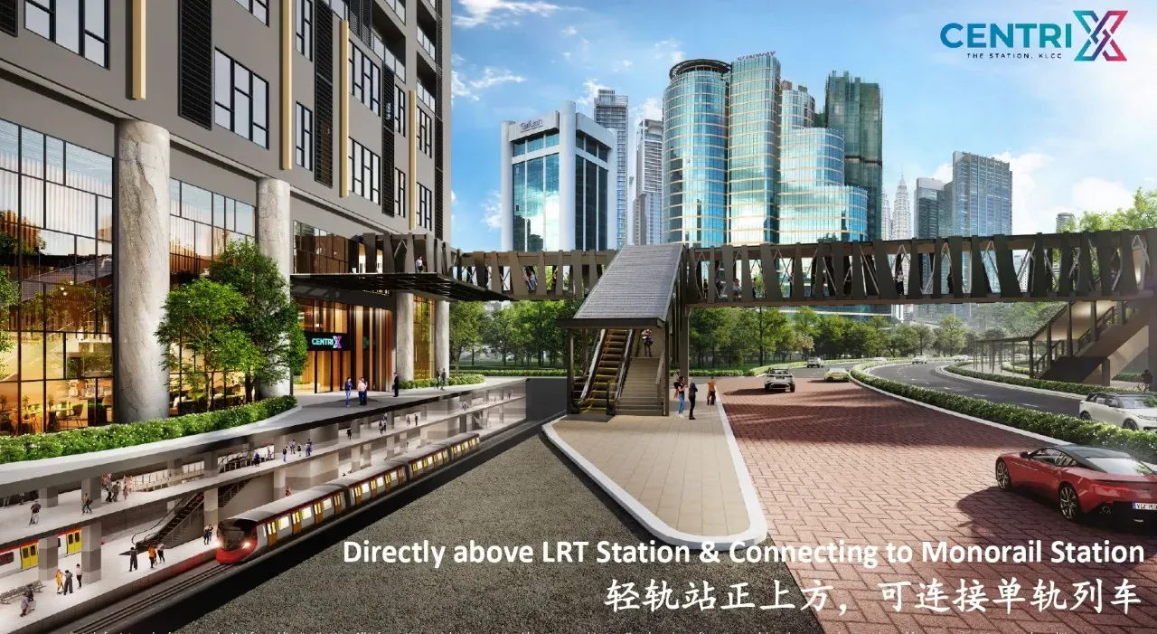 CENTRIX directly above the LRT station, connecting to the Monorail station