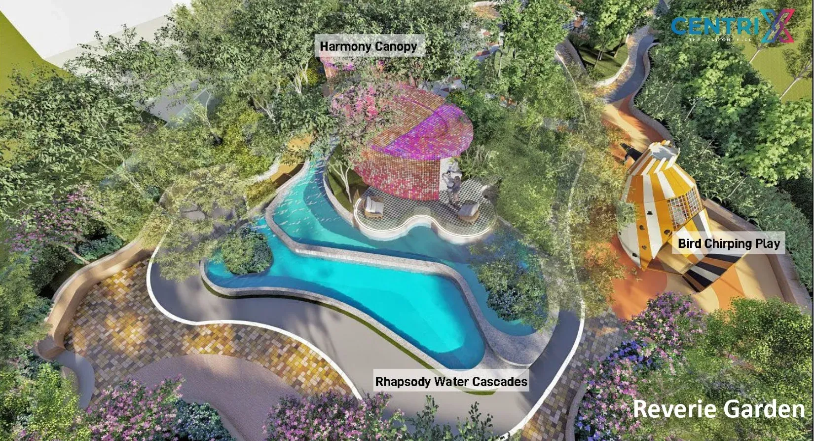 Reverie Garden with the Rhapsody Water Cascades