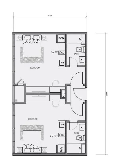 CENTRIX Type S13 floor plan, 646 sqft, 2 Bedrooms · 2 Bathrooms (Dual Key)