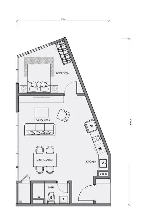 CENTRIX Type S14 floor plan, 564 sqft, 1 Bedroom · 1 Bathroom
