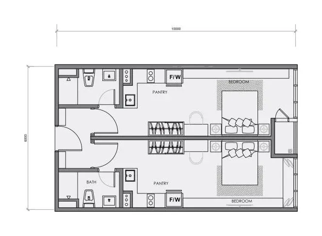 CENTRIX Type S17 floor plan, 646 sqft, 2 Bedrooms · 2 Bathrooms (Dual Key)
