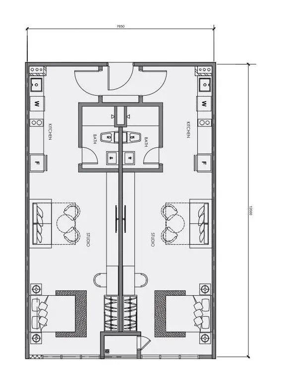CENTRIX Type S3 floor plan, 988 sqft, 2 Bedrooms · 2 Bathrooms (Dual Key)