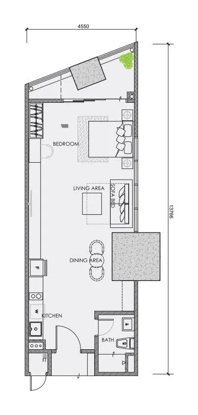 CENTRIX Type ST11 floor plan, 604 sqft, 1 Bedroom · 1 Bathroom