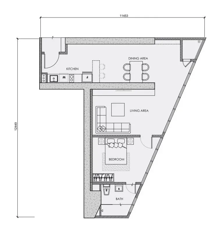 CENTRIX Type ST18 floor plan, 802 sqft, 1 Bedroom · 1 Bathroom