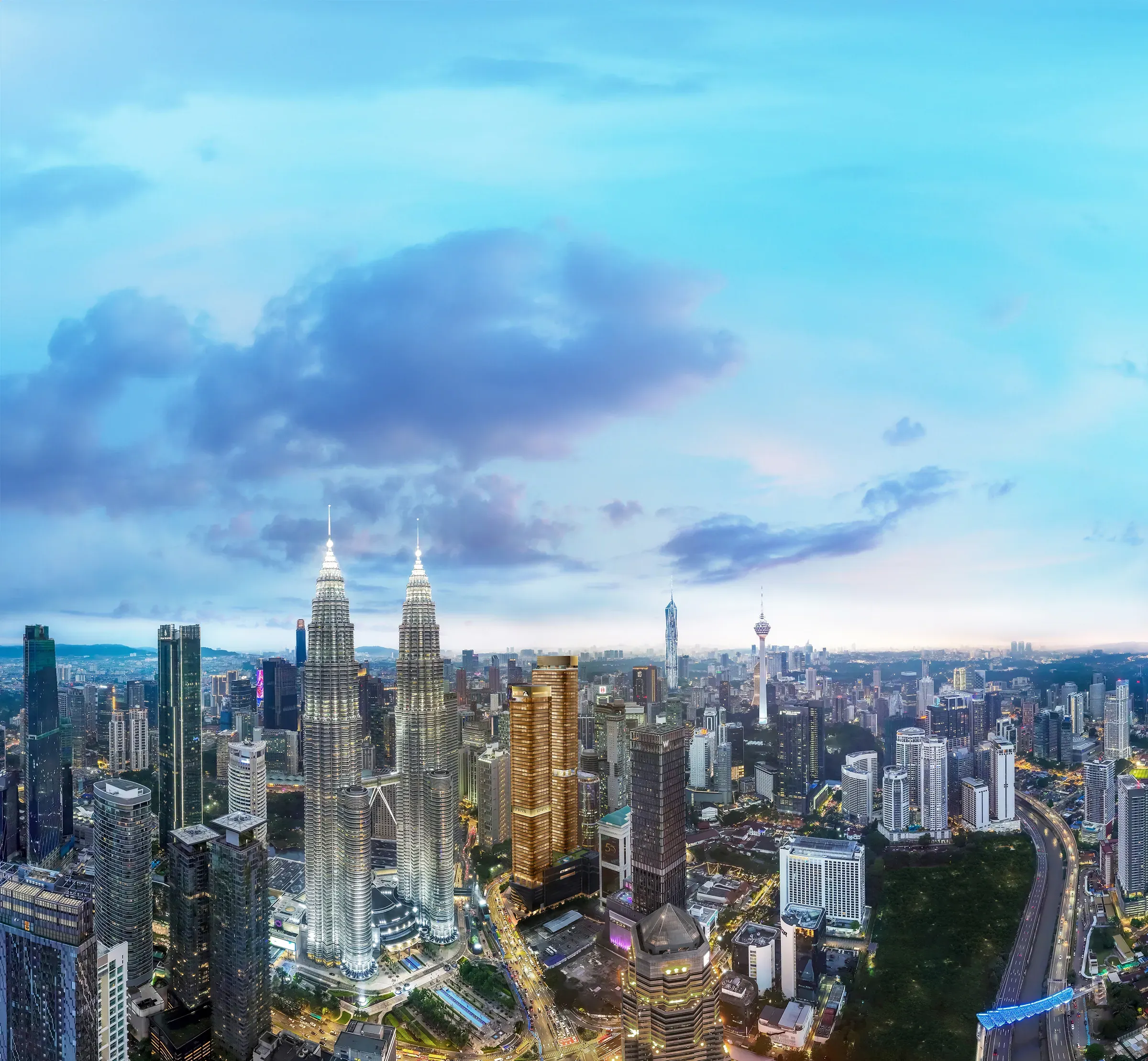 Aerial view of the KL City Centre skyline