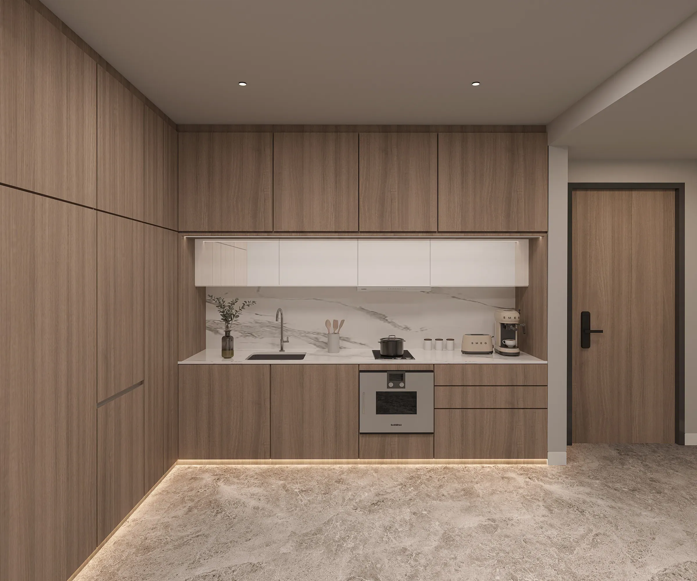 Fitted galley kitchen