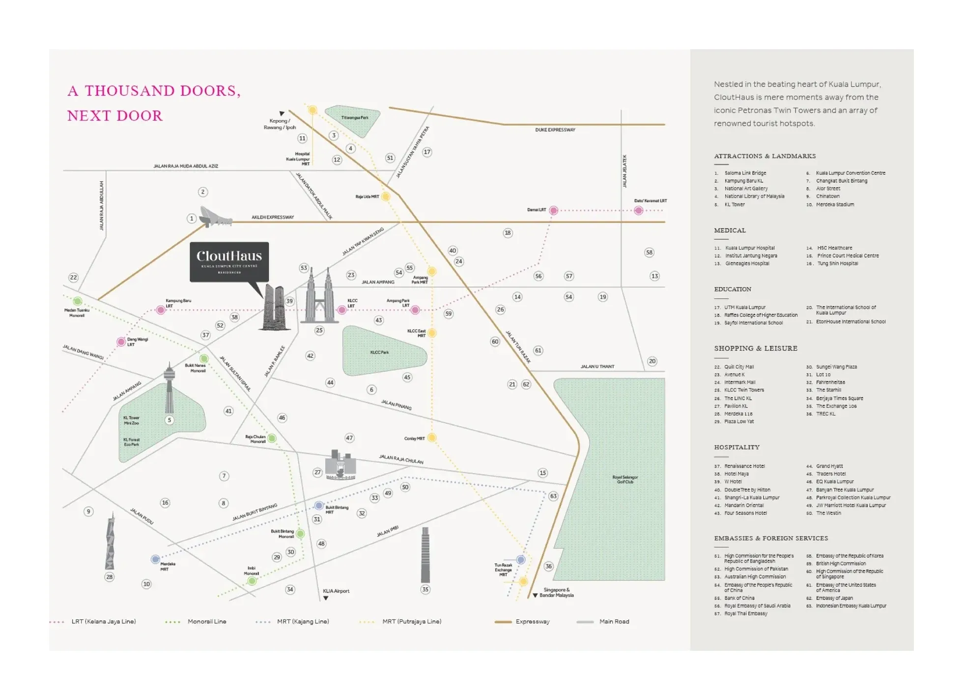 Location map showing CloutHaus KL City Centre on Jalan Ampang