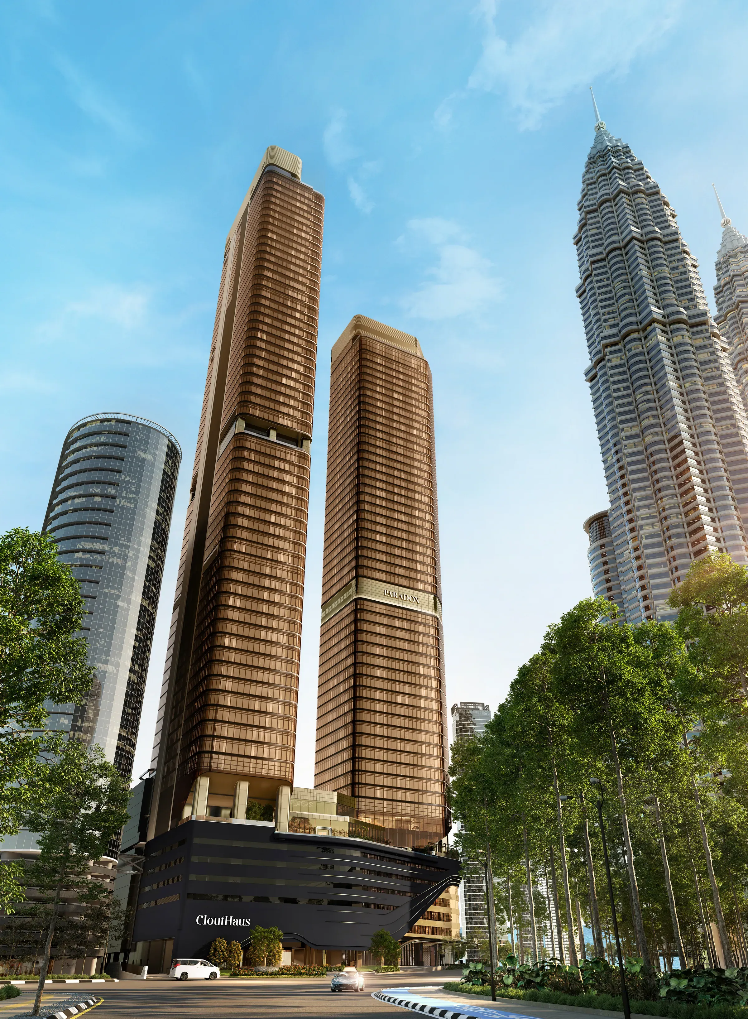 The two CloutHaus KL City Centre towers on Jalan Ampang