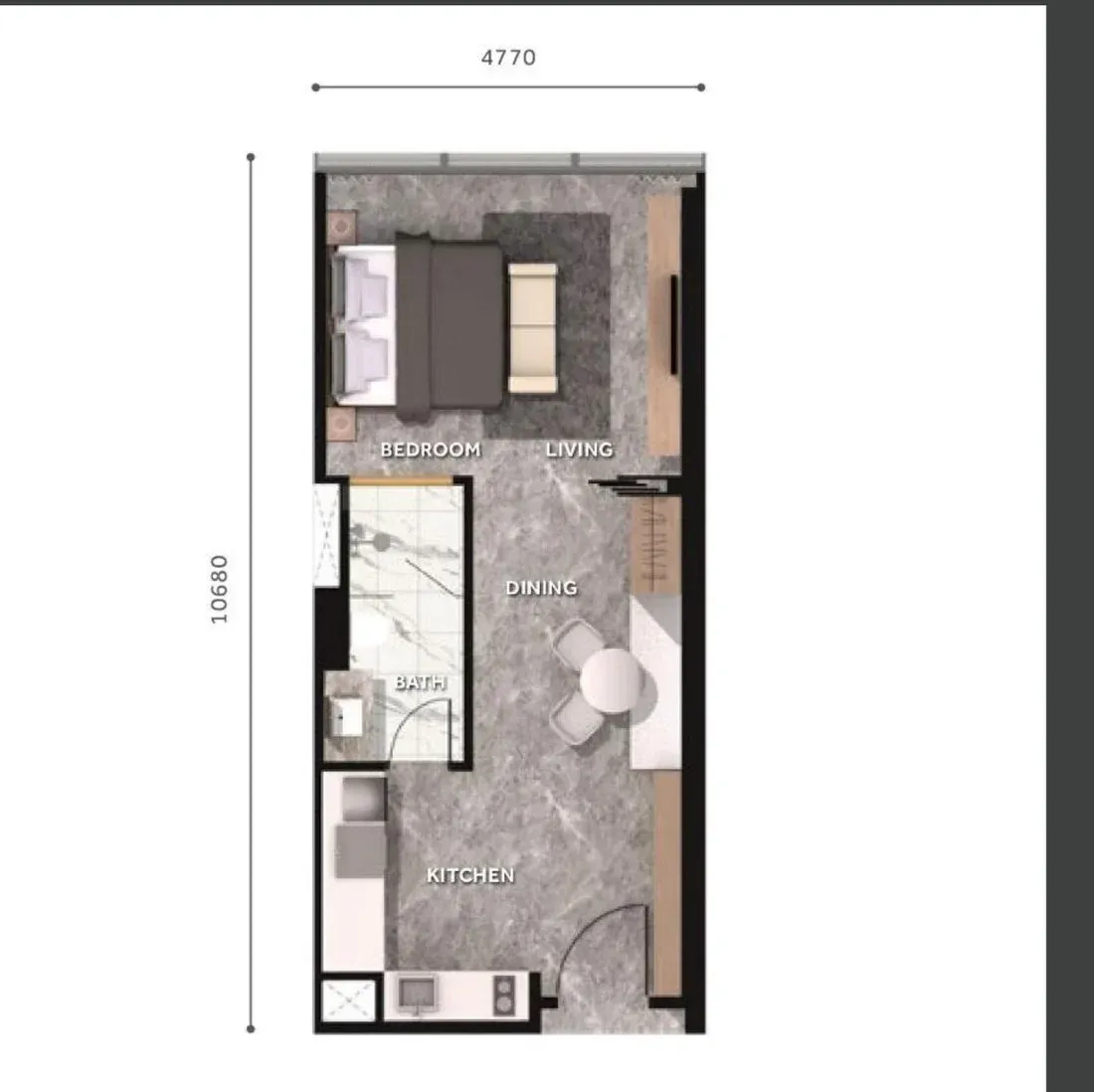 CloutHaus KL City Centre Type C / D / E / F floor plan, Studio
