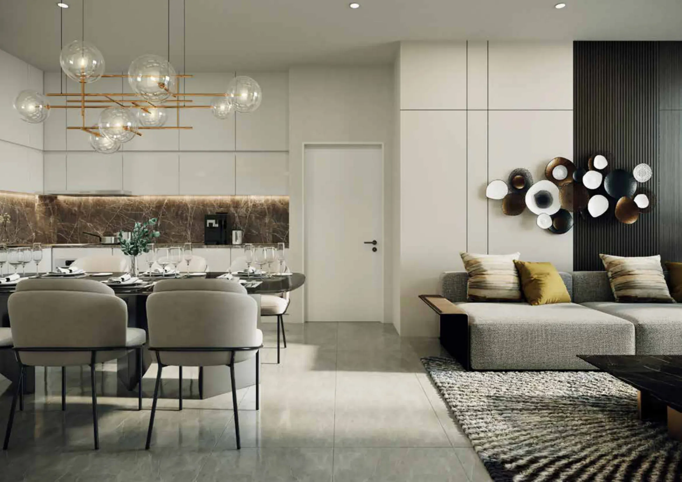 Open-plan living and dining