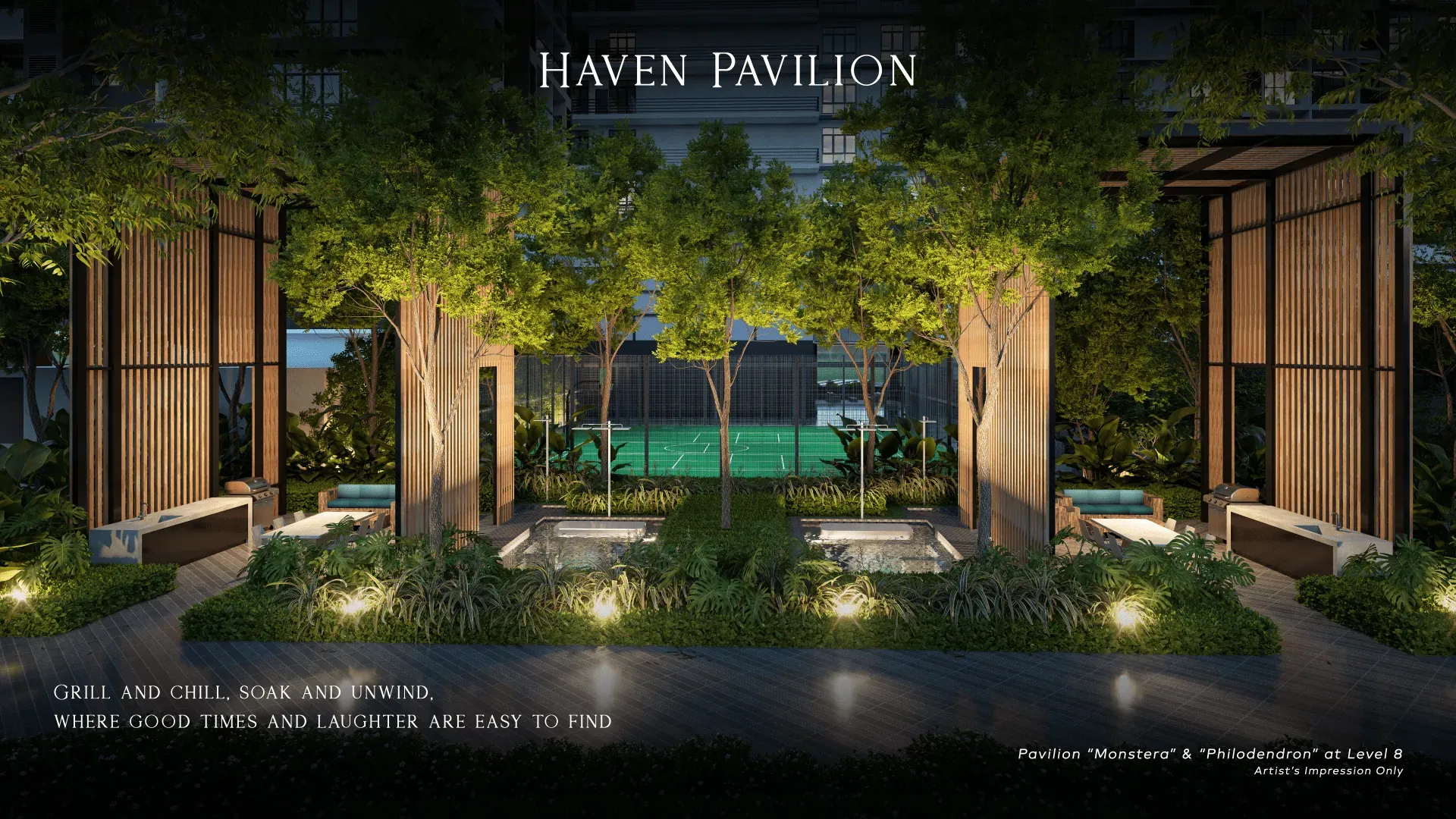 Garden pavilions at Level 8