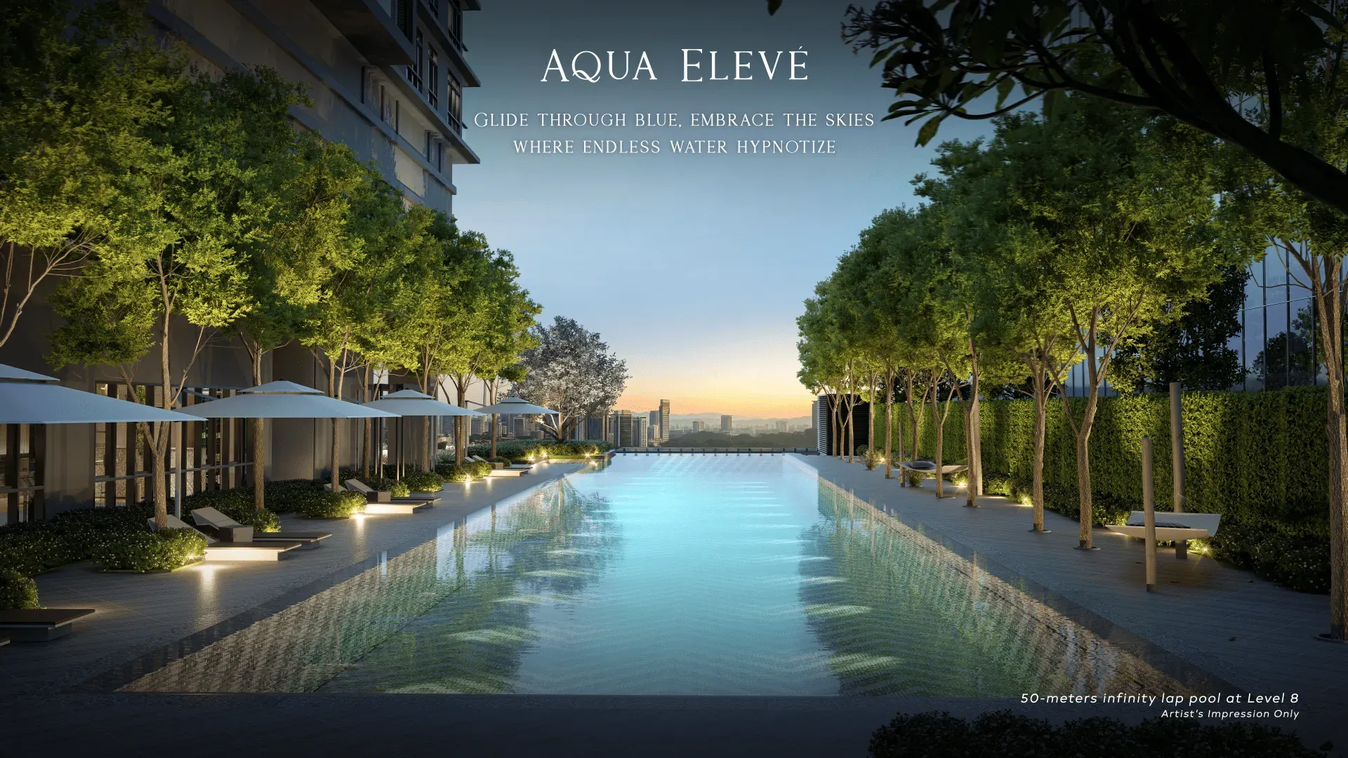 Khaya Residence infinity lap pool on Level 8
