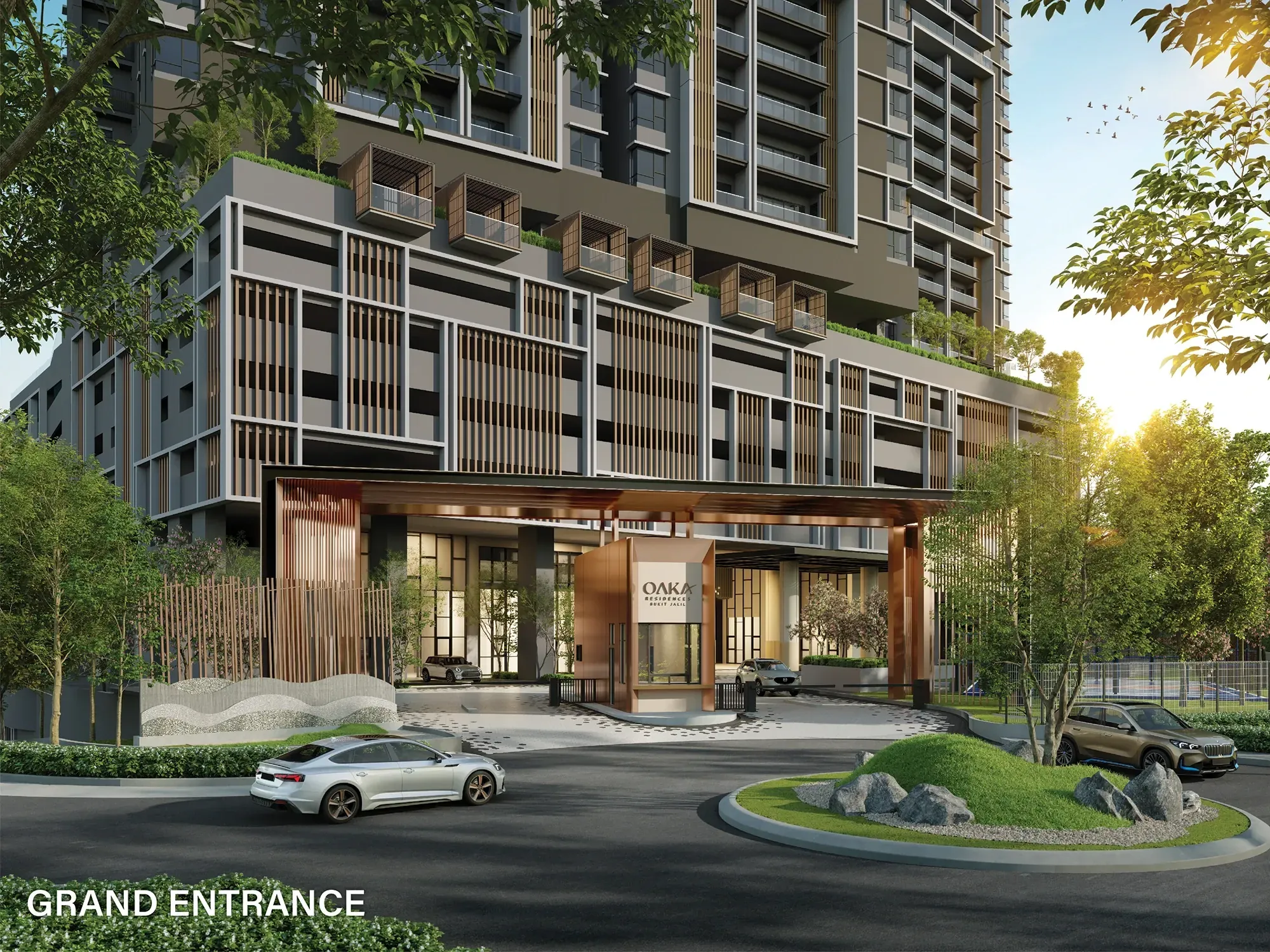 The Oaka Residence grand entrance and drop-off