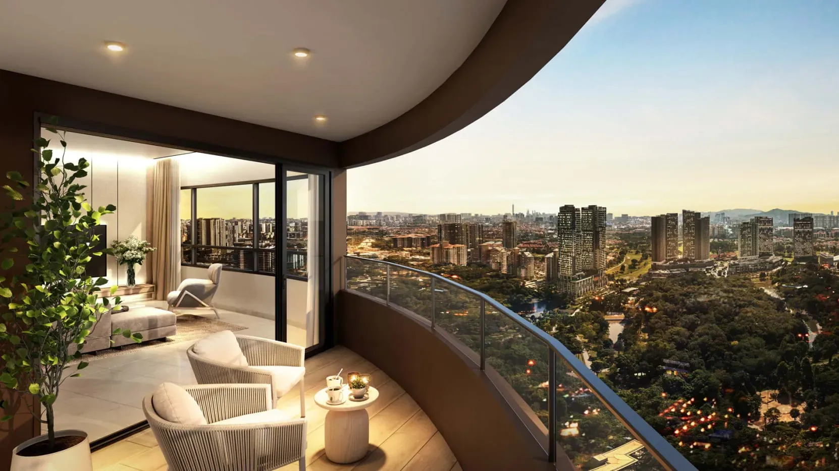 Living room and balcony