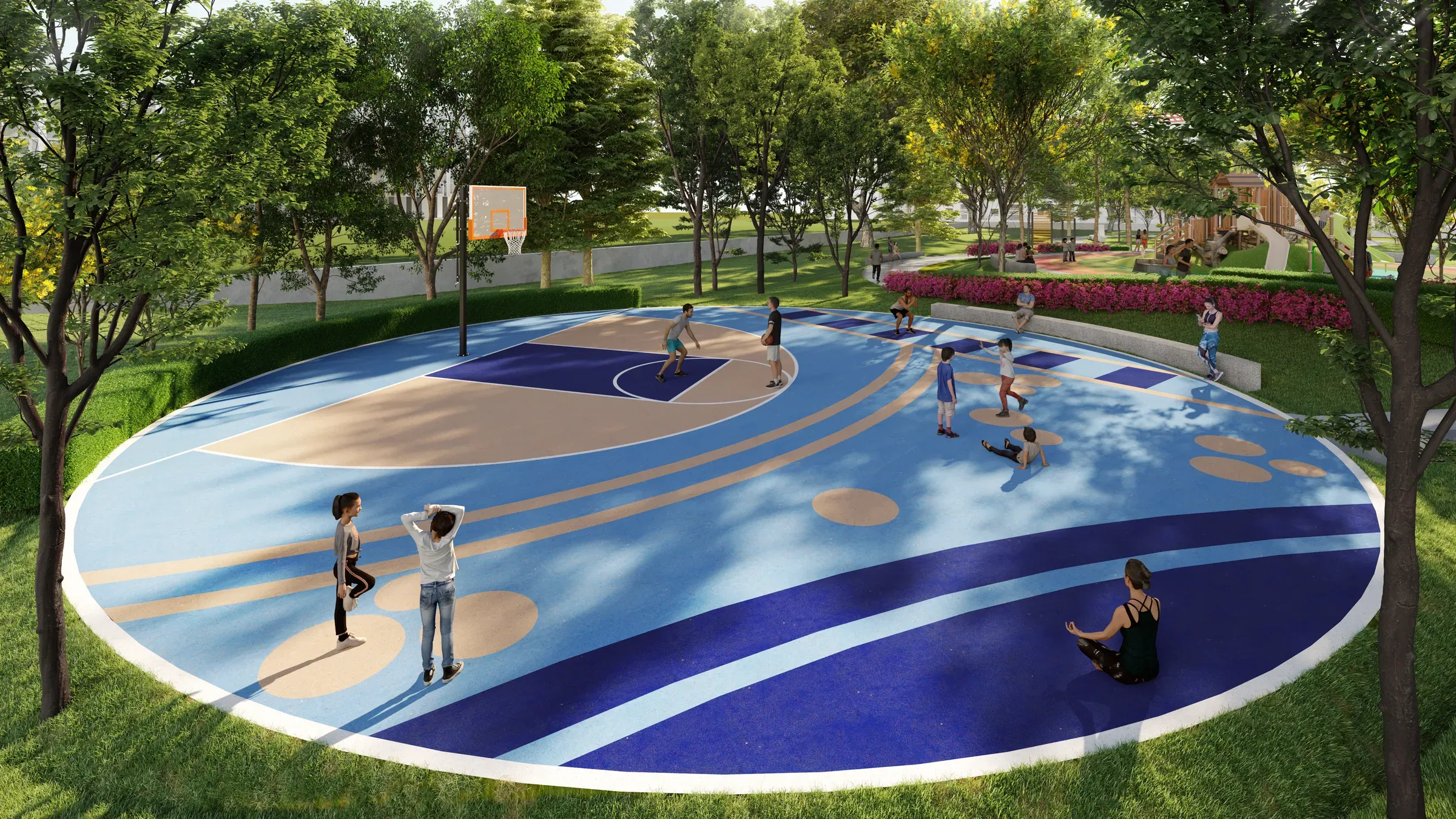 Basketball court in Nouvelle Park