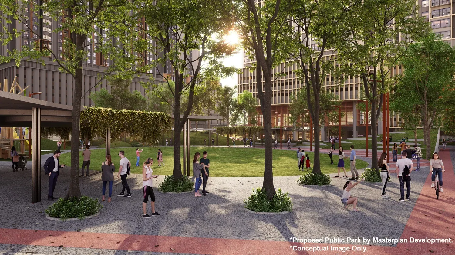 Proposed public park by the master developer, conceptual image